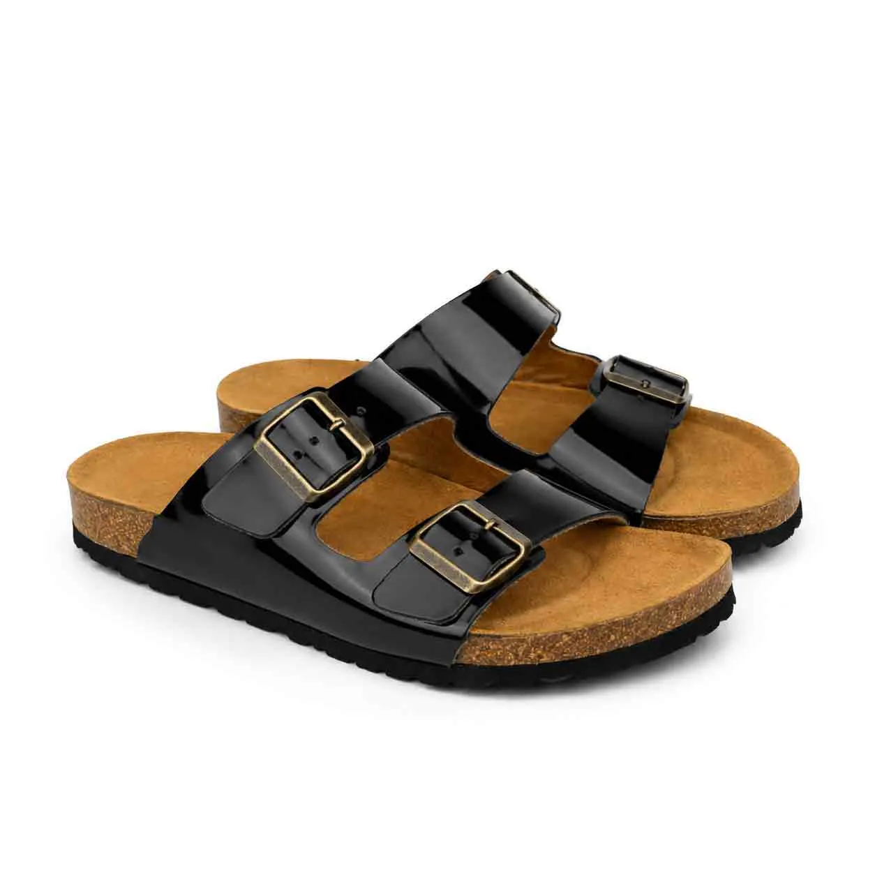 Sandale pour homme s030-1 Noir cuir miniature